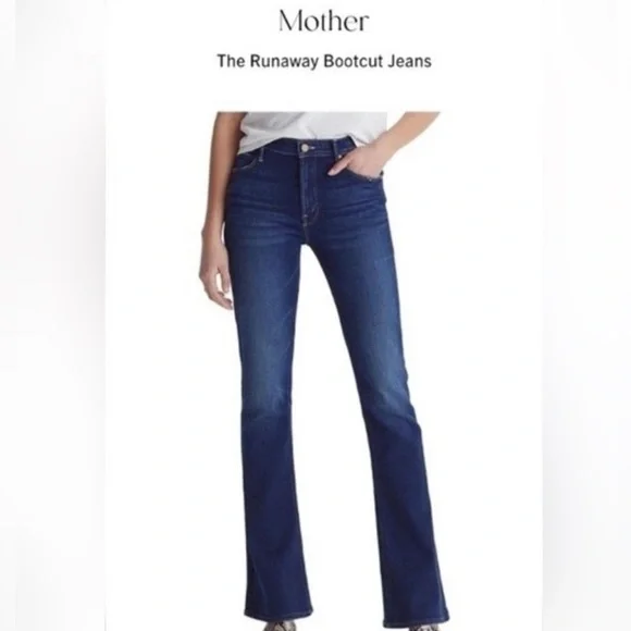 Mother The Runaway Low Rise Jeans Flowers From The Storm Blue Denim Women’s 27 - Picture 2 of 10